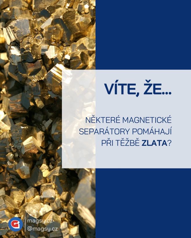 Víte, že některé magnetické separátory pomáhají při těžbě zlata? 💛 #MagSy🧲 #magsy #magneticke #separatory #systemy...